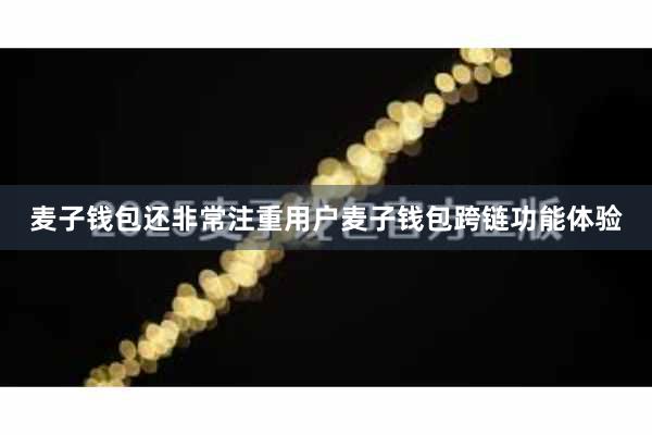 麦子钱包还非常注重用户麦子钱包跨链功能体验